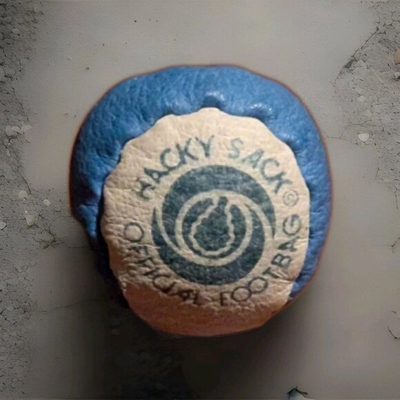 Vintage ORIGINAL HACKY SACK Foot Bag Blue & White 2-Panel 1980s handmade - Picture 1 of 4